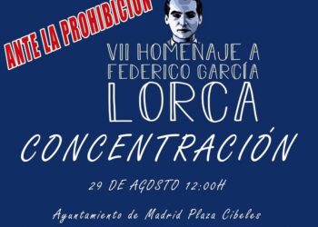 Protesta contra el Ayuntamiento de Madrid por prohibir un homenaje a Lorca