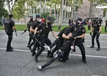 IU Madrid condena la violenta actuación policial contra los manifestantes en la Asamblea de Madrid
