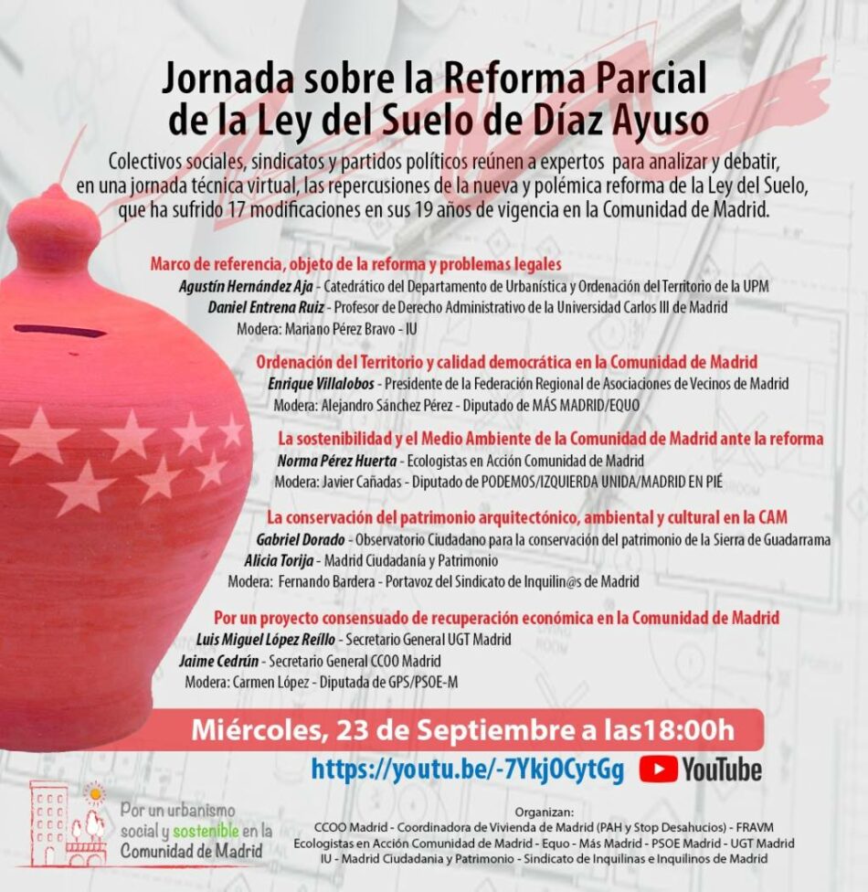 Jornada técnica sobre la reforma parcial de la Ley del Suelo del Gobierno de Díaz Ayuso