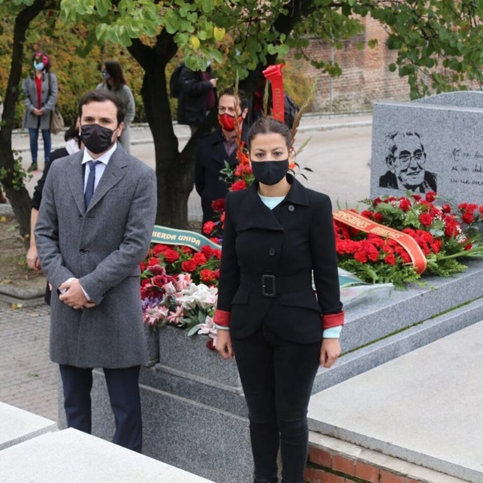 Garzón reivindica la vigencia de la lucha de Marcelino Camacho por integrar “nuestro legado como organizaciones políticas y como personas comprometidas con la transformación social”