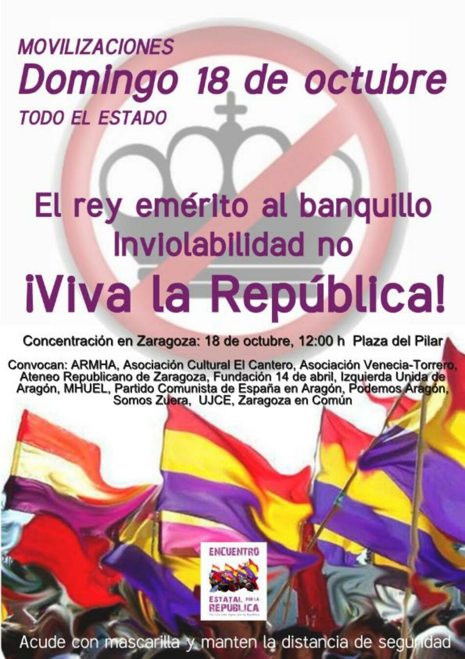 El Encuentro Estatal por la República convoca una movilización unitaria el 18 de octubre