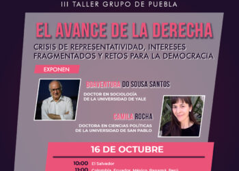 Grupo de Puebla no se detiene: tercer taller interno abordará la crisis de representatividad y los retos para la democracia