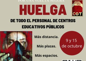 CGT anuncia huelga educativa los días 9 y 15 de octubre