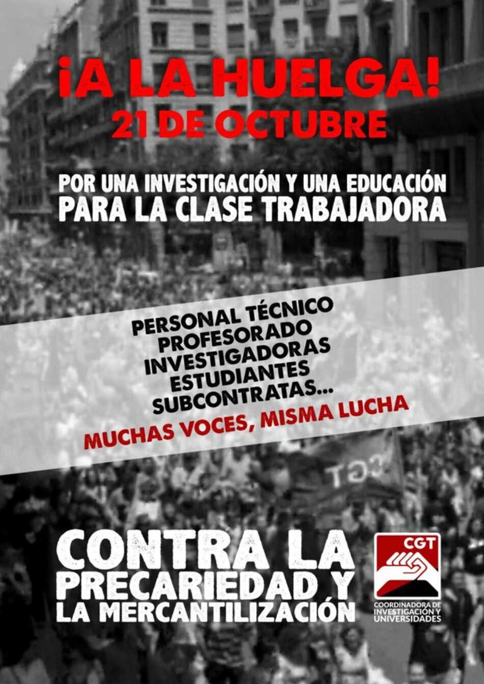 Convocada Huelga en Universidades y Centros de Investigación de todo el Estado para el 21 de octubre