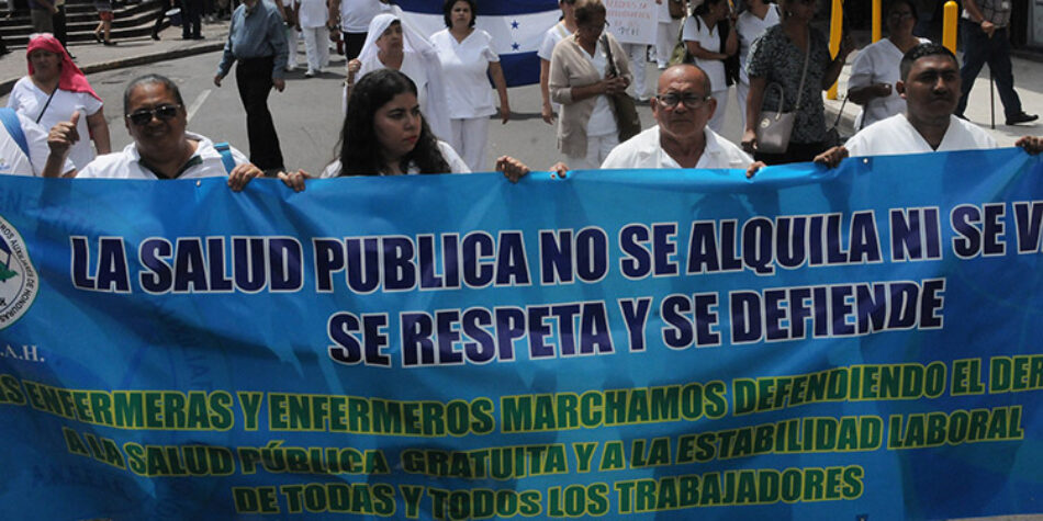 Protestas contra la privatización del sistema sanitario en Honduras