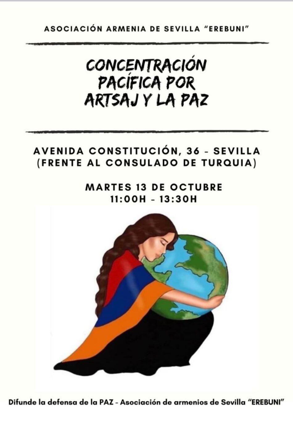 La comunidad armenia de Sevilla se manifestará el 13 de octubre frente al consulado de Turquía por la paz en Artsaj