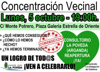 La vecindad de La Poveda (Arganda del Rey, Madrid) celebra la reapertura de su consultorio tras seis meses y medio de movilizaciones