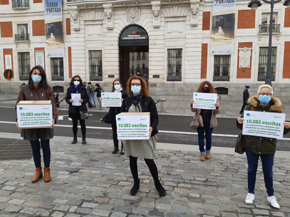 Son ya más de 10.000 profesionales los que se niegan a ser trasladados al Hospital Enfermera Isabel Zendal