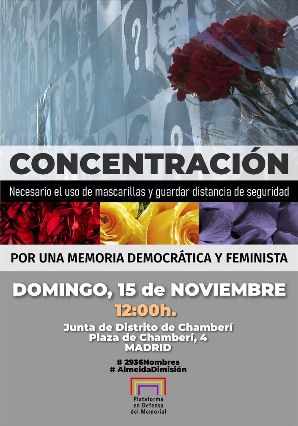 La Plataforma en Defensa del Memorial convoca concentración por una «Memoria Democrática y Feminista en el Ayuntamiento de Madrid»