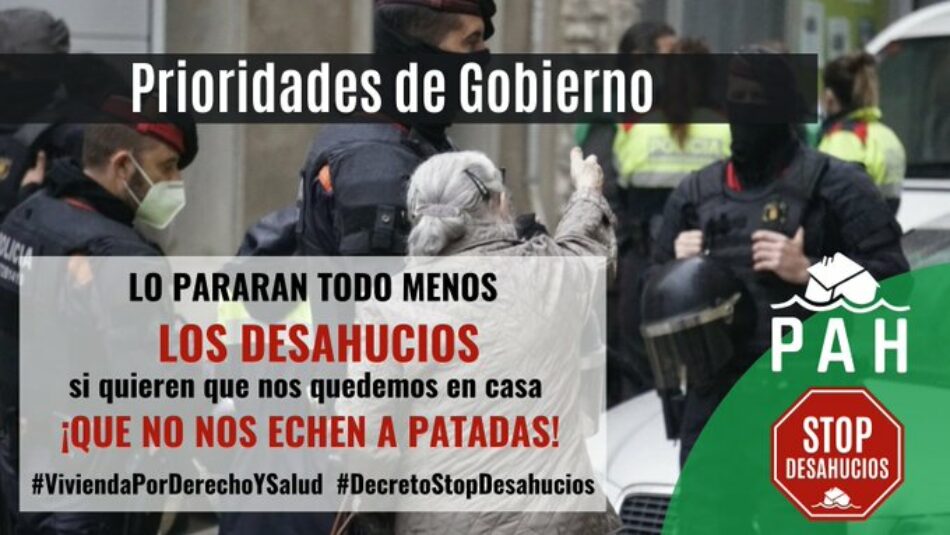 Coordinadora de Vivienda, 15M-PAH y Sindicato de Inquilinas de Madrid: «¡Ni un desahucio más!»