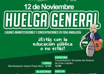 La comunidad educativa andaluza, llamada a la huelga general del sector el 12 de noviembre