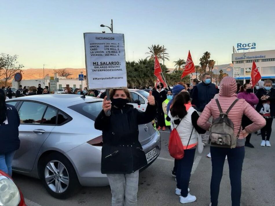 La intimidación y violencia contra la huelga del manipulado hortofrutícula en Almería se traslada a las ruedas de prensa