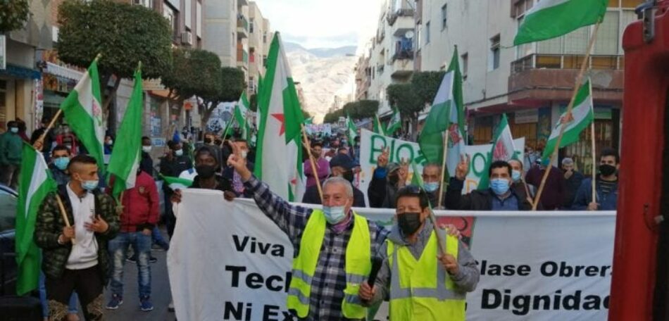 Trabajadores del campo y migrantes en El Ejido se manifiestan en contra de la explotación y el maltrato a los jornaleros y envasadoras