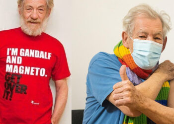 El actor Ian McKellen, quien en su día encarnó a Gandalf y Magneto, recibió la vacuna contra el Covid-19 con elogios al Servicio Nacional de Salud