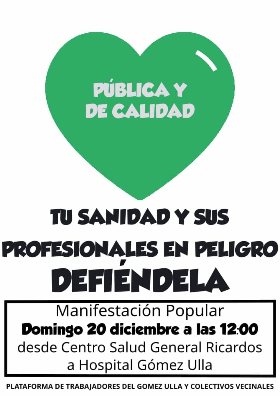 20 de diciembre: Latina y Carabanchel, unidos en defensa de la sanidad pública