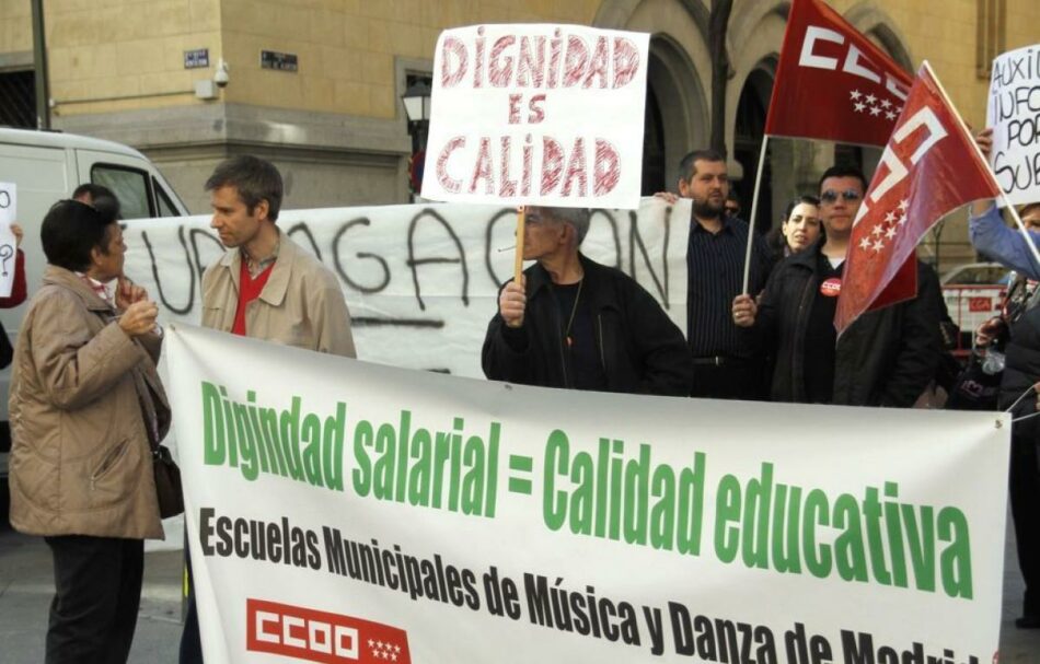 CCOO exige al Ayuntamiento de Madrid medidas urgentes ante la situación de la escuela municipal de música “Almudena Cano”