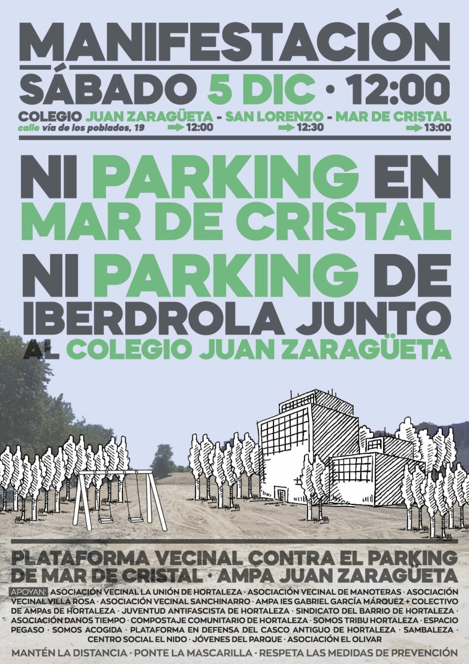 Más de 20 asociaciones de Hortaleza impulsan una manifestación contra los nuevos aparcamientos municipales