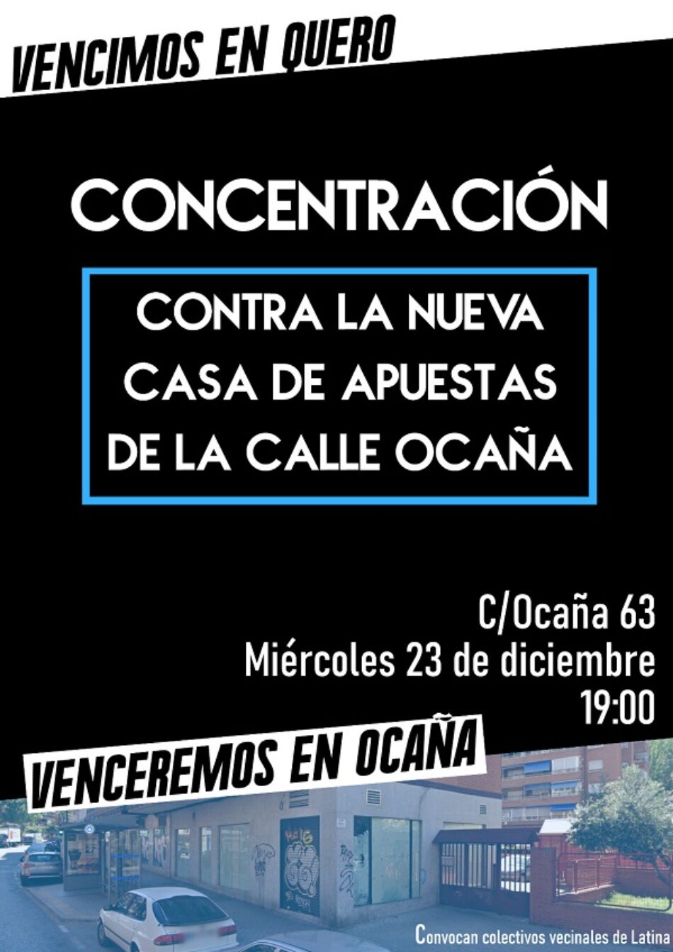 Nueva concentración vecinal contra la inminente apertura de un local de apuestas en la calle Ocaña