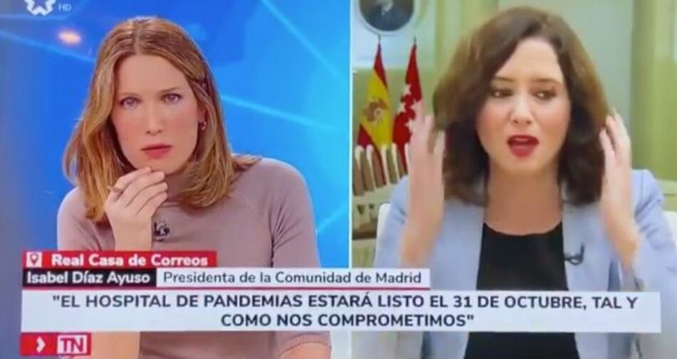 Vanessa Lillo pregunta a la presidenta Ayuso por qué se niega a aparecer en Telemadrid durante el temporal Filomena