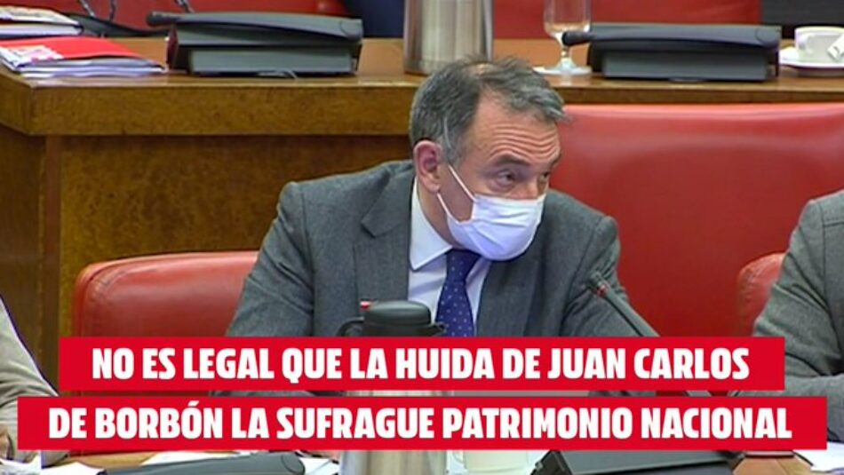 Enrique Santiago advierte que “no es legal” que la “huida” de Juan Carlos de Borbón “la sufrague Patrimonio Nacional” e incide en que Unidas Podemos busca que el Gobierno retire el ‘emérito’