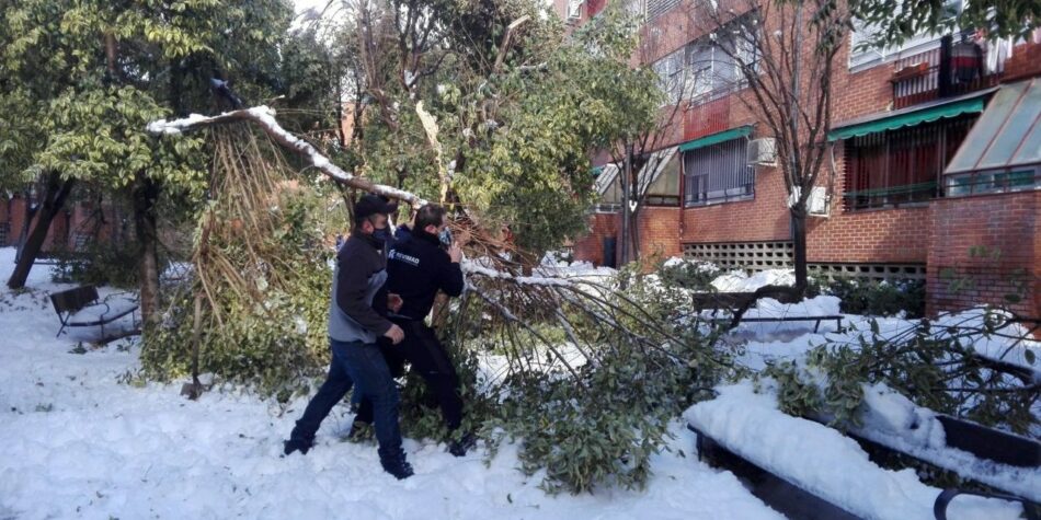 Las asociaciones vecinales de Usera (Madrid) reclaman un plan especial de inversiones para hacer frente a los estragos de la nevada