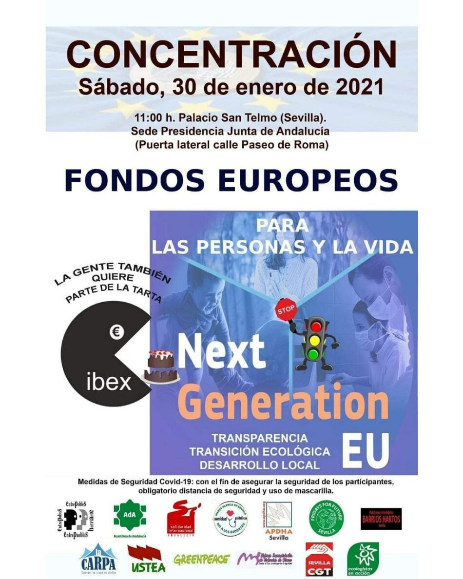 Acción de protesta: «Fondos Europeos para las Personas y la Vida»