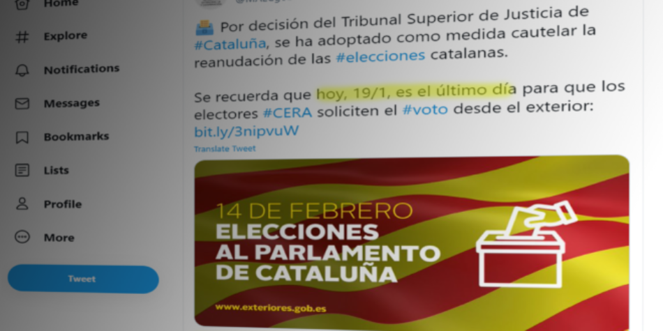 IU Exterior considera una «tomadura de pelo» que la emigración catalana tenga un solo día de plazo para solicitar el voto