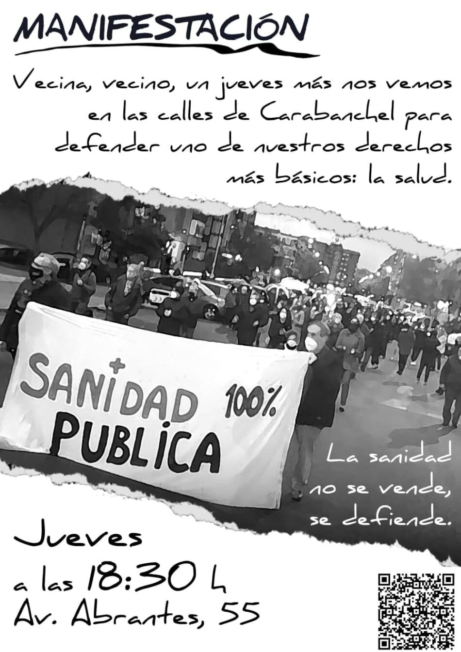 Carabanchel vuelve a manifestarse en defensa de la sanidad pública: jueves 4 de febrero