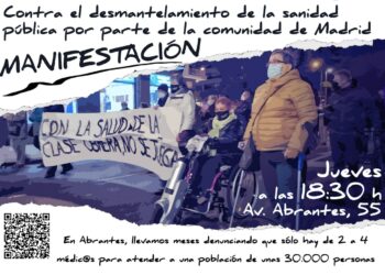 Nueva protesta semanal ante al Centro de Salud de Abrantes (Carabanchel) en defensa de la sanidad pública