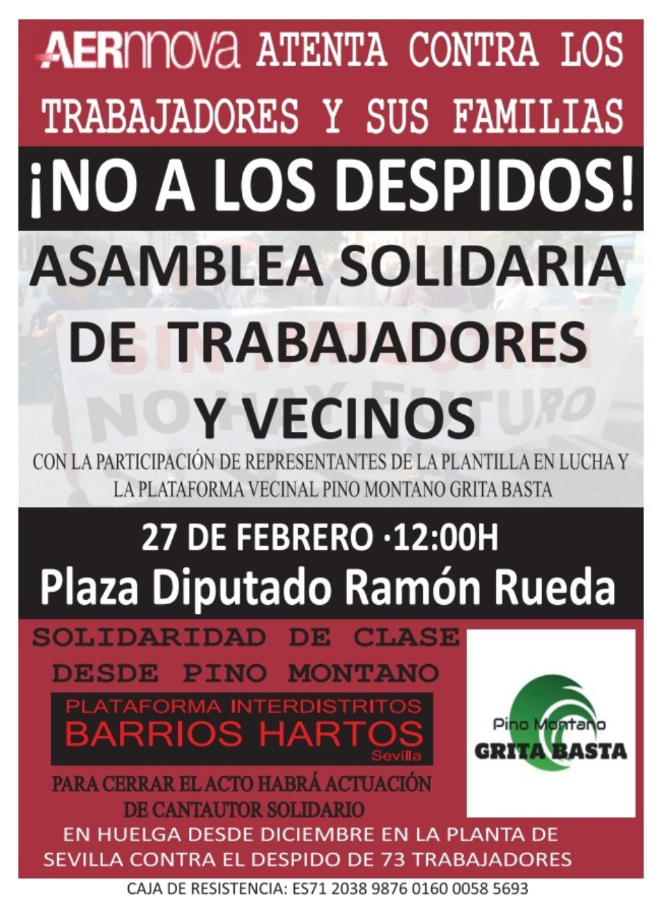 Barrios Hartos: acto de apoyo a los trabajadores de Aernnova, en huelga durante 80 días