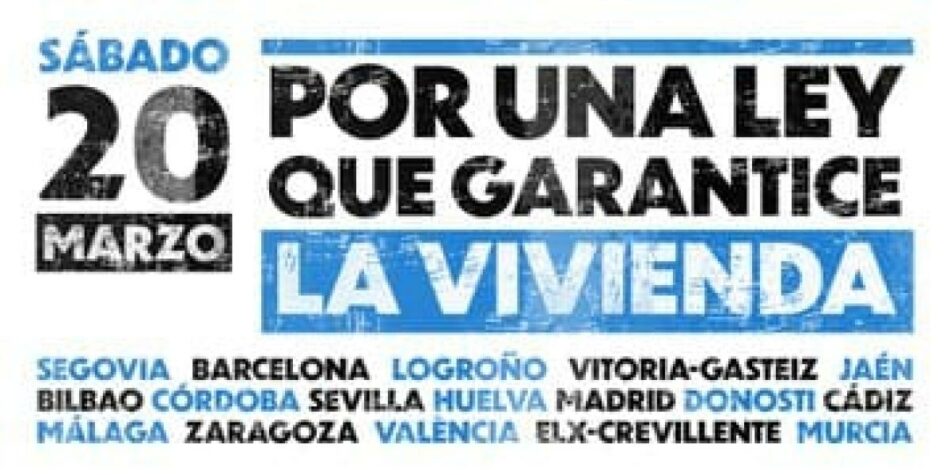 CCOO llama a la movilización por una Ley que garantice el derecho a una vivienda digna