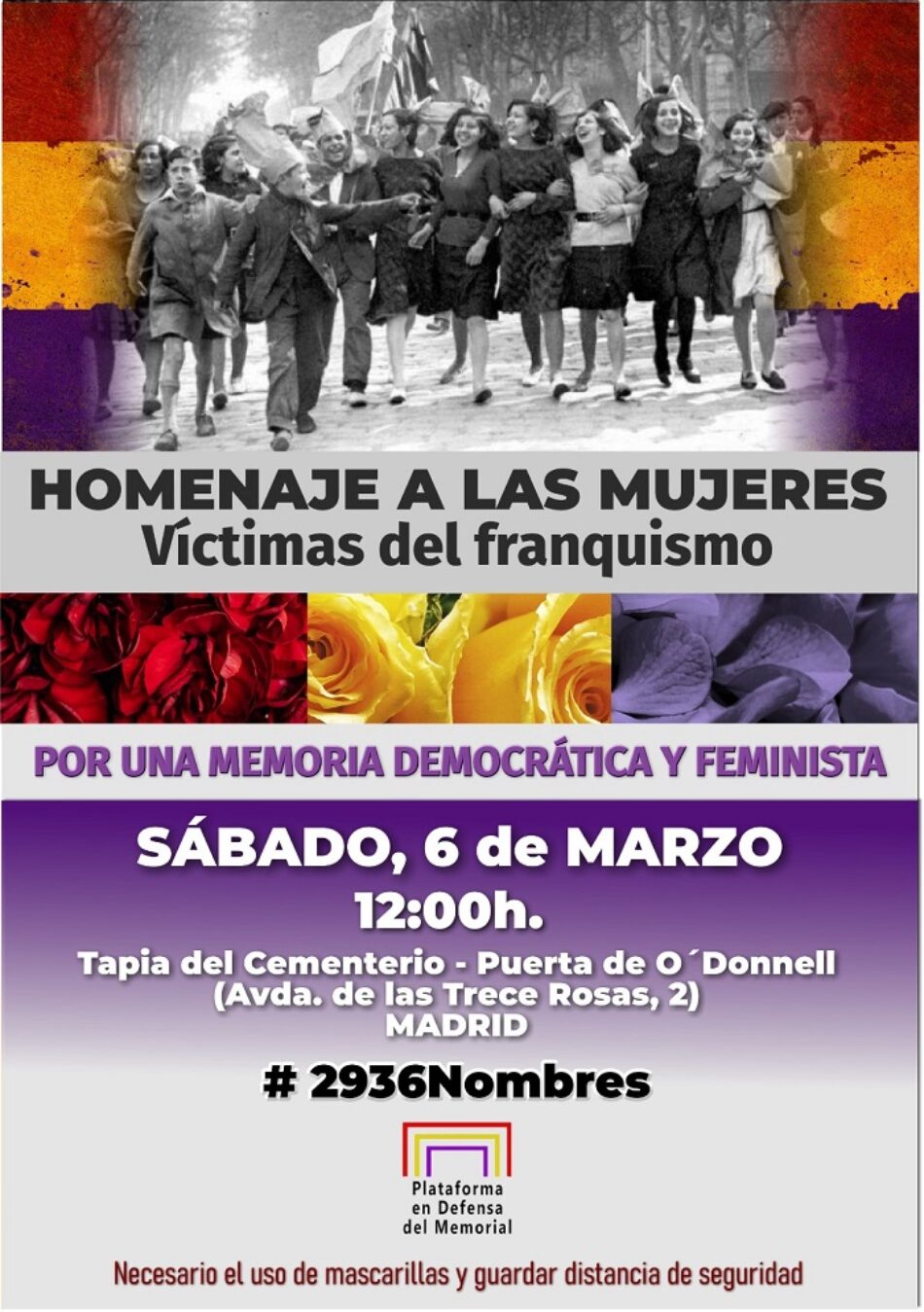 Homenaje a las mujeres asesinadas por el franquismo en el Cementerio del Este