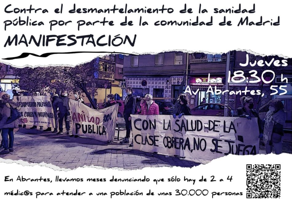 Nueva manifestación en Carabanchel en defensa de la sanidad pública y contra los recortes de personal en el conjunto de ambulatorios del barrio