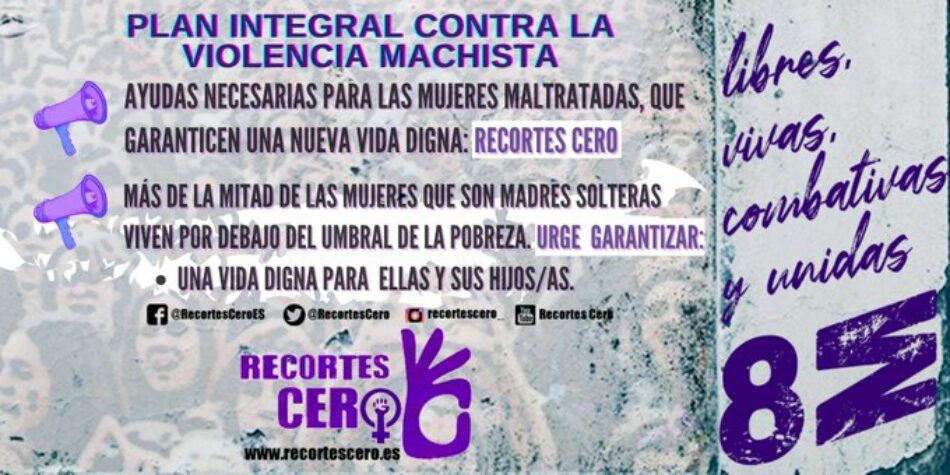 Recortes Cero ha asistido al 8M para reivindicar que sin mejoras no hay igualdad