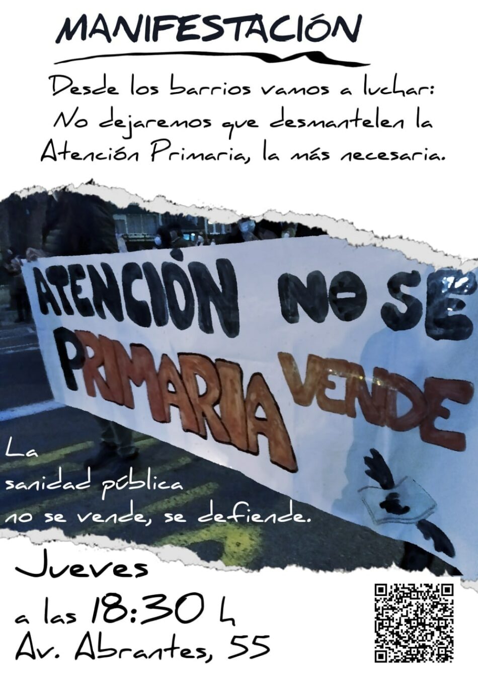 Nueva manifestación frente al Centro de Salud Abrantes (Madrid) ante el «sabotaje» de la Consejería de Sanidad hacia la Atención Primaria