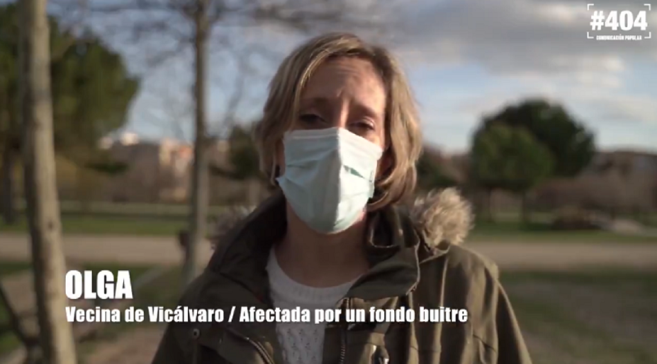 “El fondo buitre HipoGes Iberia se niega a negociar con una vecina vulnerable de Vicálvaro y quiere echarla de su casa forzando la subasta en proceso judicial”