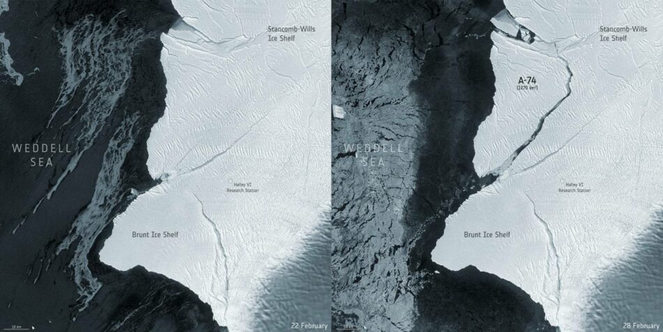 Un iceberg dos veces más grande que Madrid se desprende de la Antártida