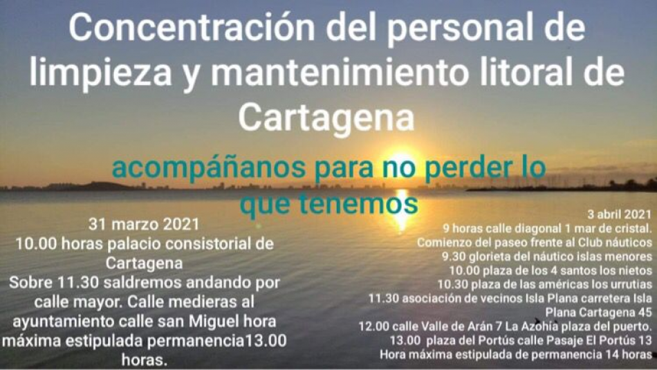 Concentración frente al palacio consistorial de Cartagena