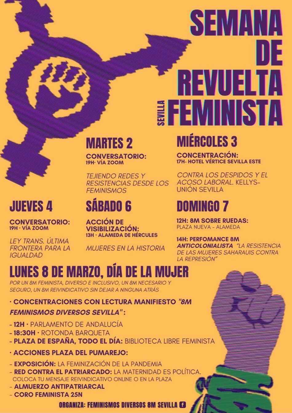 Asamblea Feminismos Diversos Sevilla: actividades reivindicativas de cara a la Huelga General Feminista