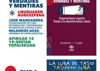 14 de Abril: presentación del libro «Cuba, verdades y mentiras» y exposición «La Cuba de Tasio» en Lezama (Bizkaia)