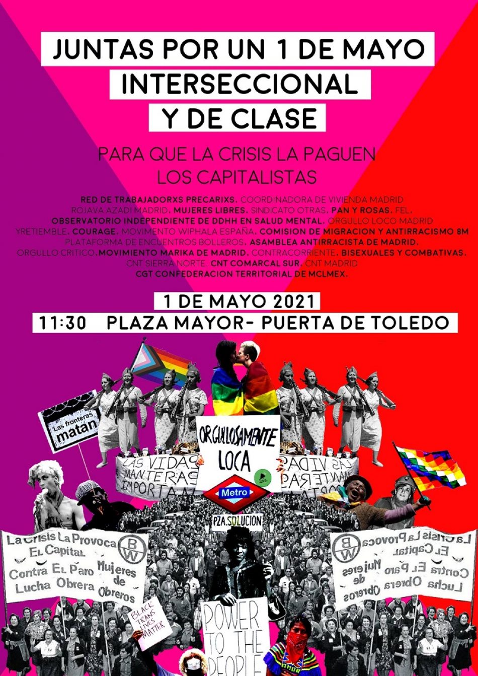 Colectivos antirracistas, transfeministas y sindicales se unirán en una manifestación del 1 de Mayo “interseccional”