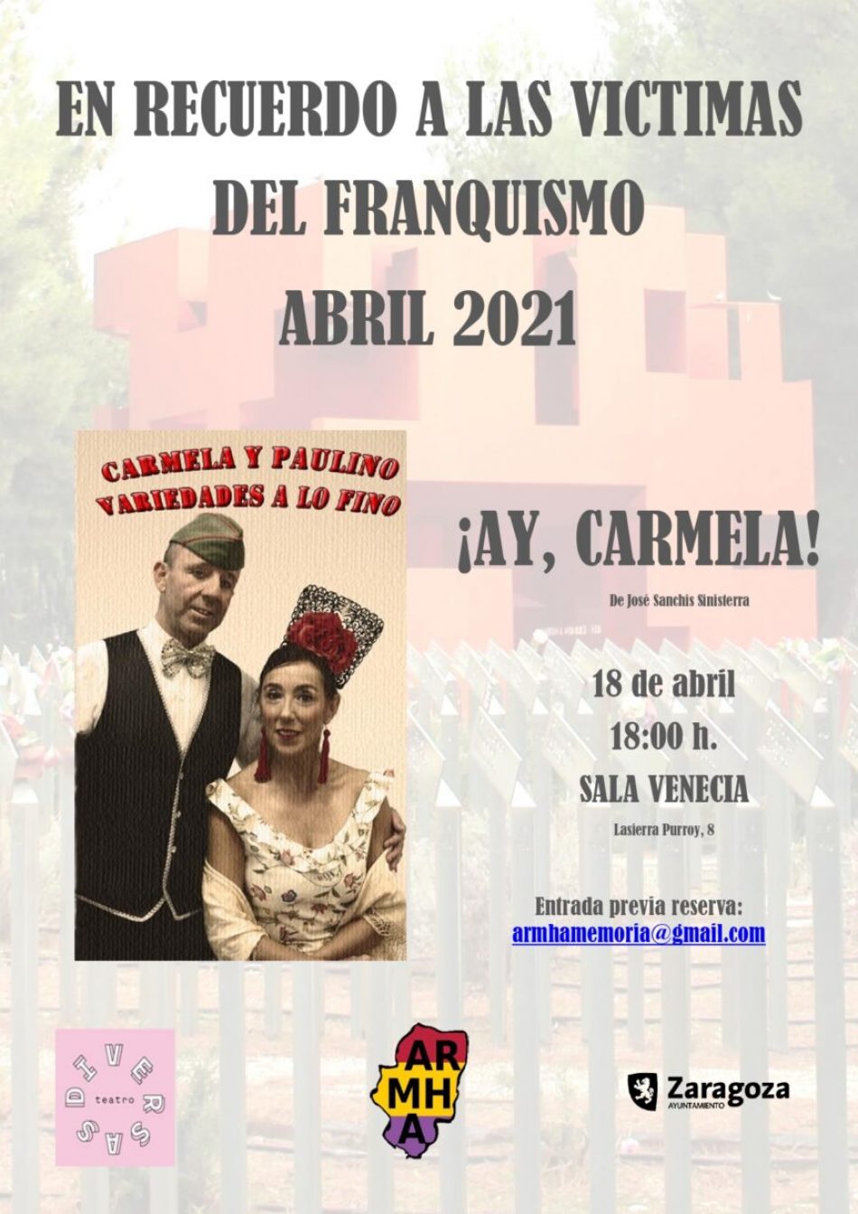 ¡Ay,Carmela! “Carmela y Paulino, Variedades a lo Fino”, en nuestro homenaje a las víctimas de la guerra civil y la dictadura