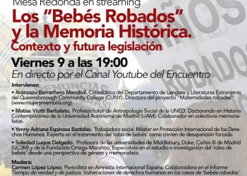 Mesa Redonda en Steaming: Los bebés robados y la Memoria Histórica. Contexto y futura legislación