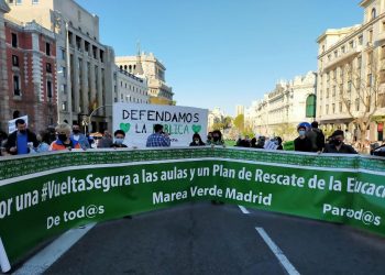 La Marea Verde recorre las calles de Madrid bajo el lema «Vacunemos la educación pública»