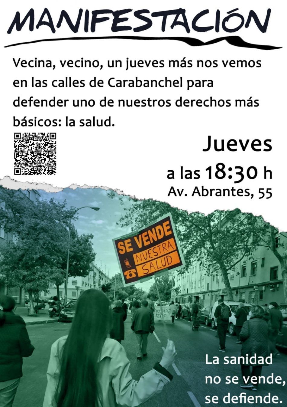 Nueva manifestación en defensa de la sanidad pública en Carabanchel