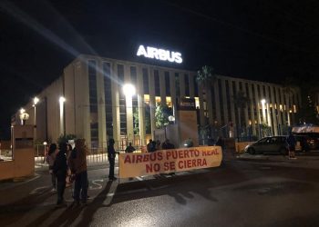 Seguimiento masivo en la primera jornada de huelga que CGT convoca en Airbus Puerto Real