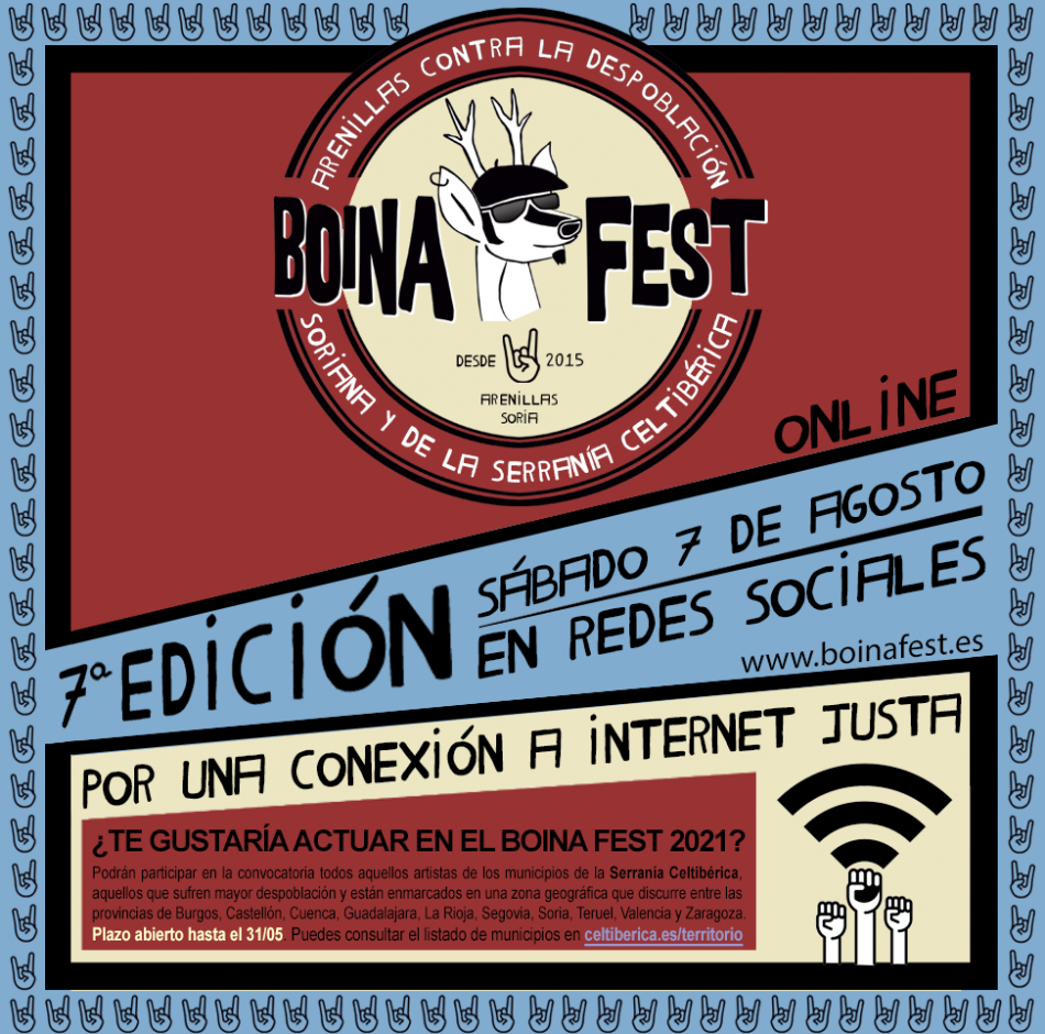 El 1er festival contra la despoblación Boina Fest 2021 volverá a ser online y reivindica un acceso a Internet justo