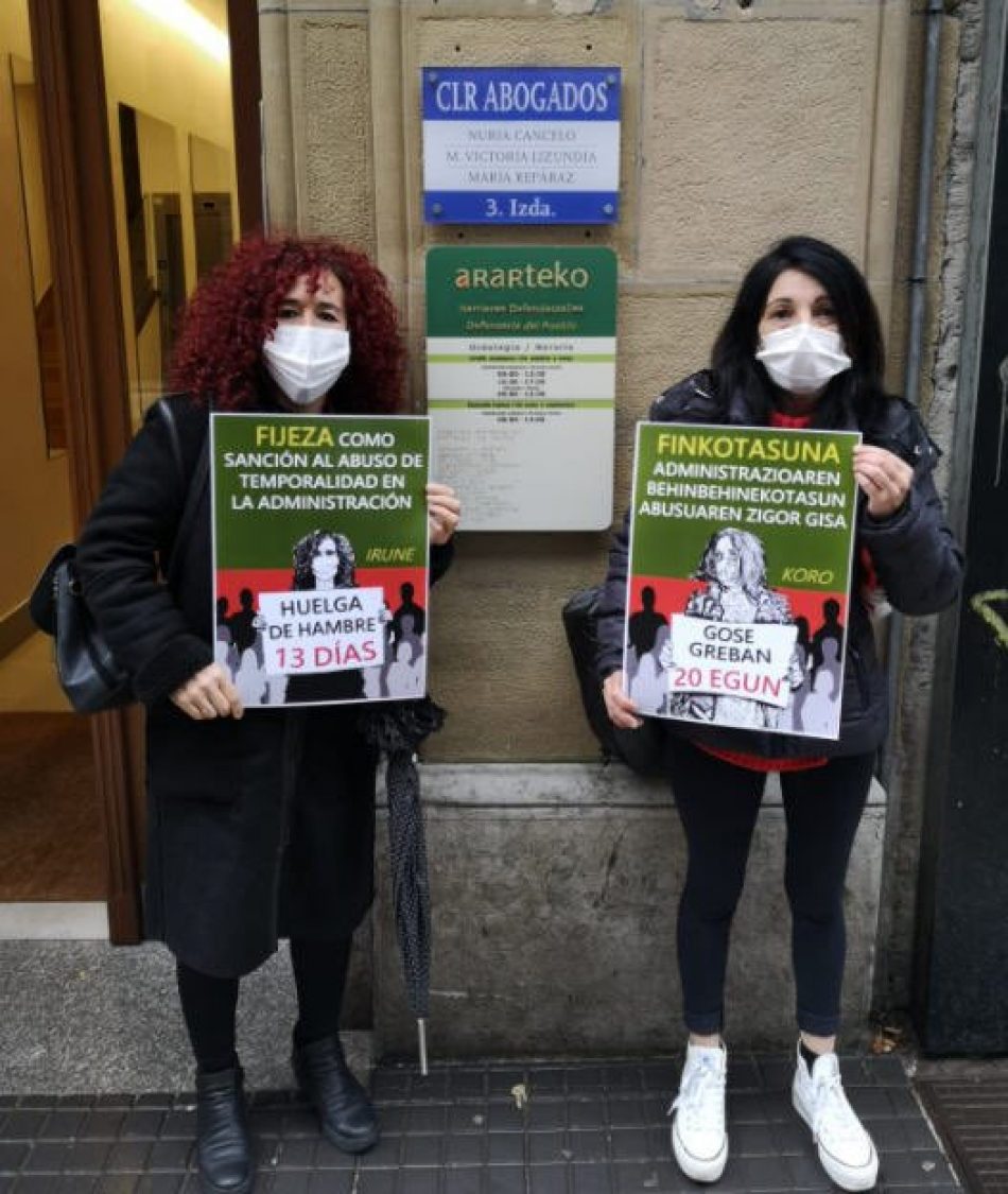 La Confederación Intersindical muestra su apoyo a las tres compañeras en huelga de hambre en lucha contra el abuso de temporalidad