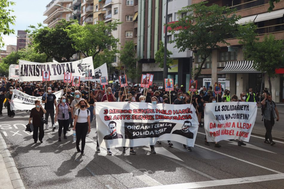 Movilización en Lleida por la liberación de Pablo Hasel