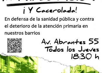 Cacerolada y manifestación por la sanidad pública en Carabanchel